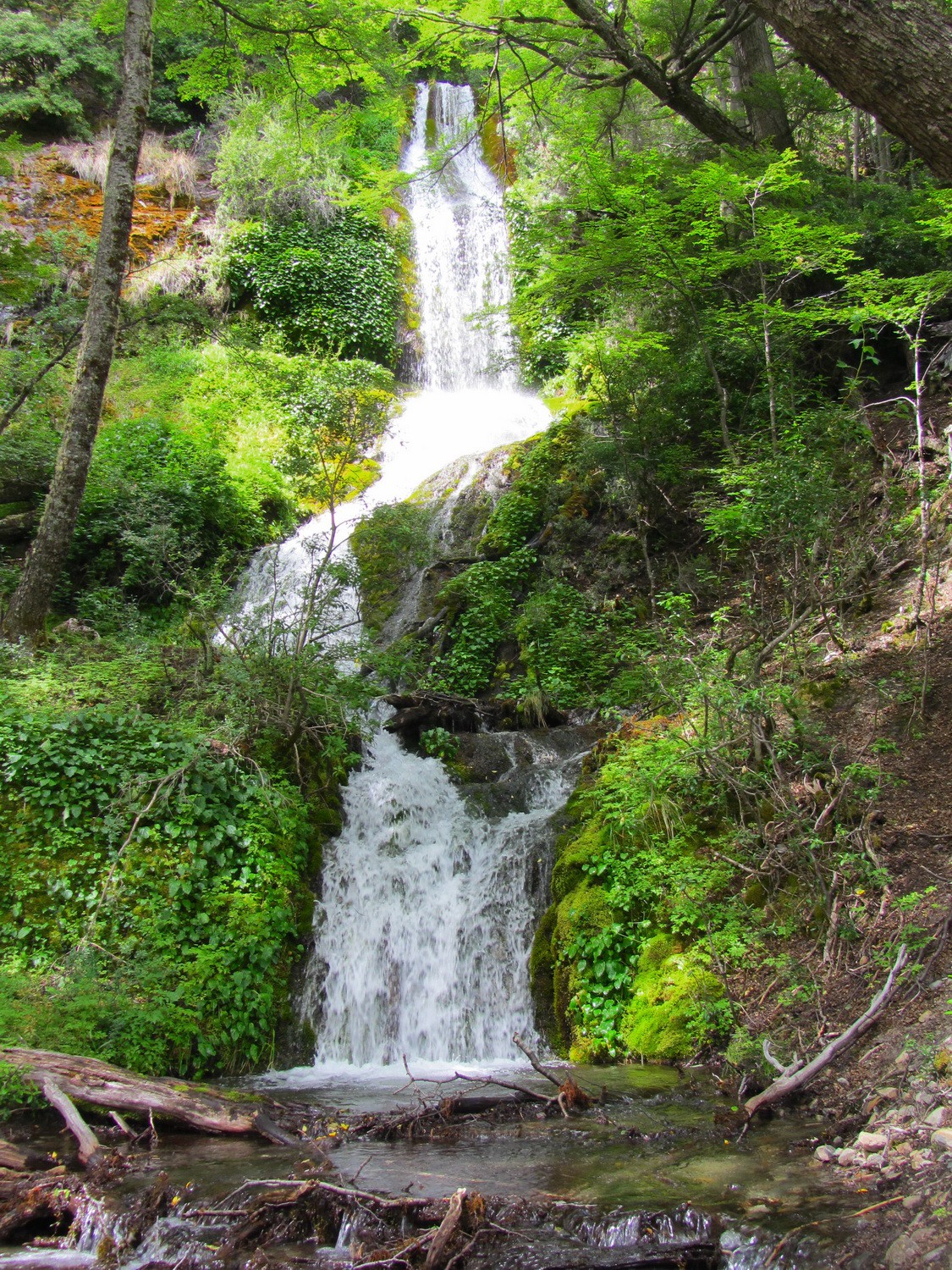 Waterfall on the east shore of Lago del Desierto